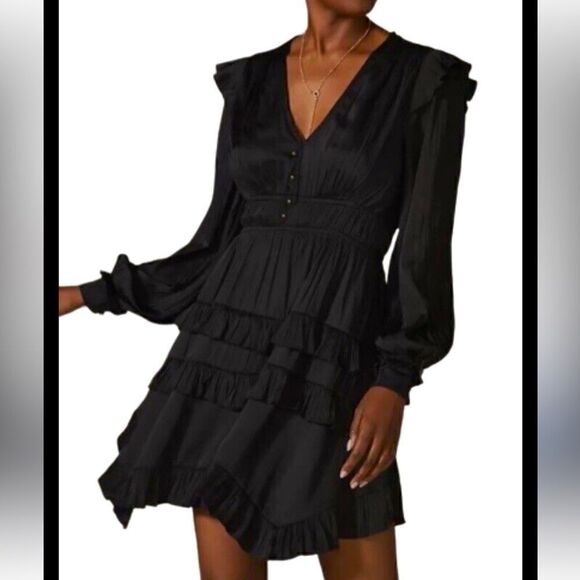 Anthropologie tiered ruffled mini dress - Picture 1 of 5